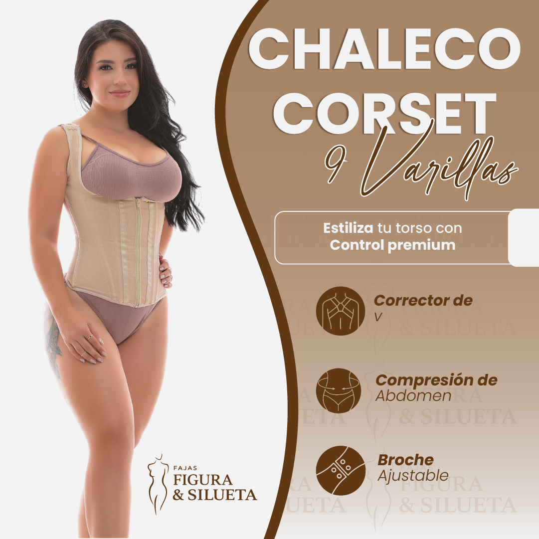 Chaleco corset 9 varillas